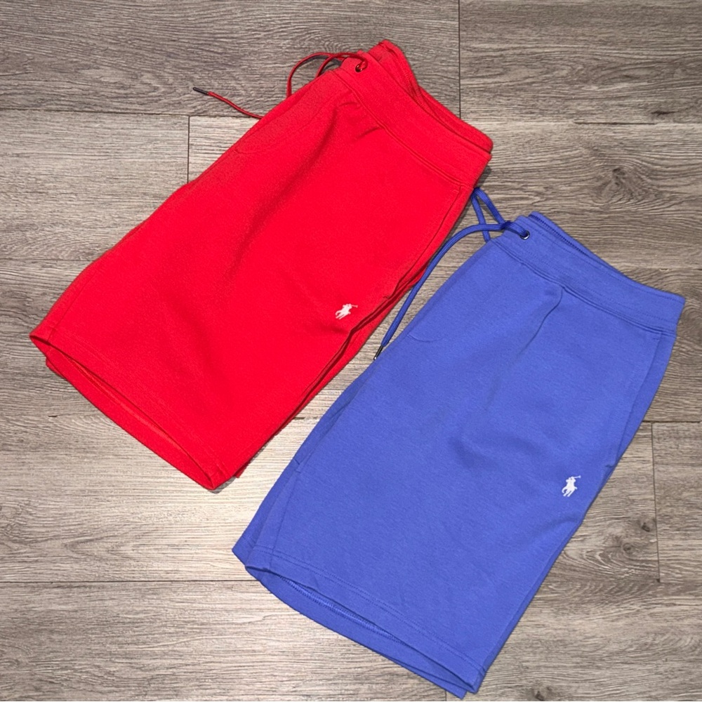 2 POLO RALPH LAUREN SHORTS RED & BLUE MENS SIZE LARGE